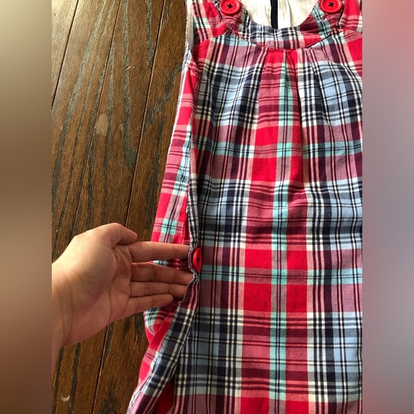 Mini Boden Girls 3-4Y Pink/Blue/White Mini Jumper w/Buttoned Pockets & Straps - Picture 7 of 12